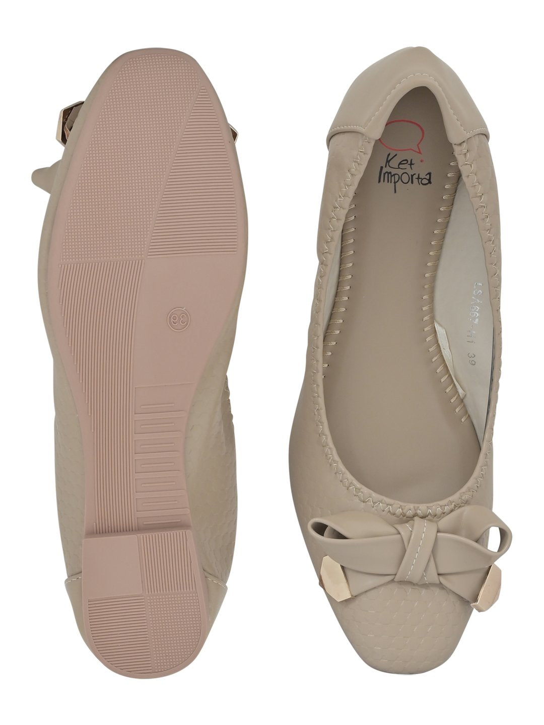 Women Footwear, Taupe Ballerinas, Footwear