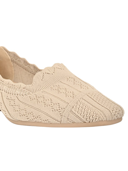 Footwear, Women Footwear, Beige Ballerinas