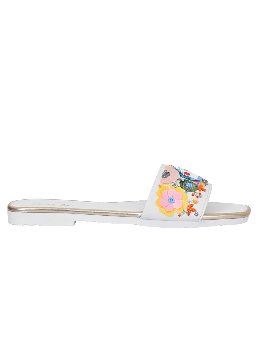 Footwear, Women Footwear, White Open Toe Flats