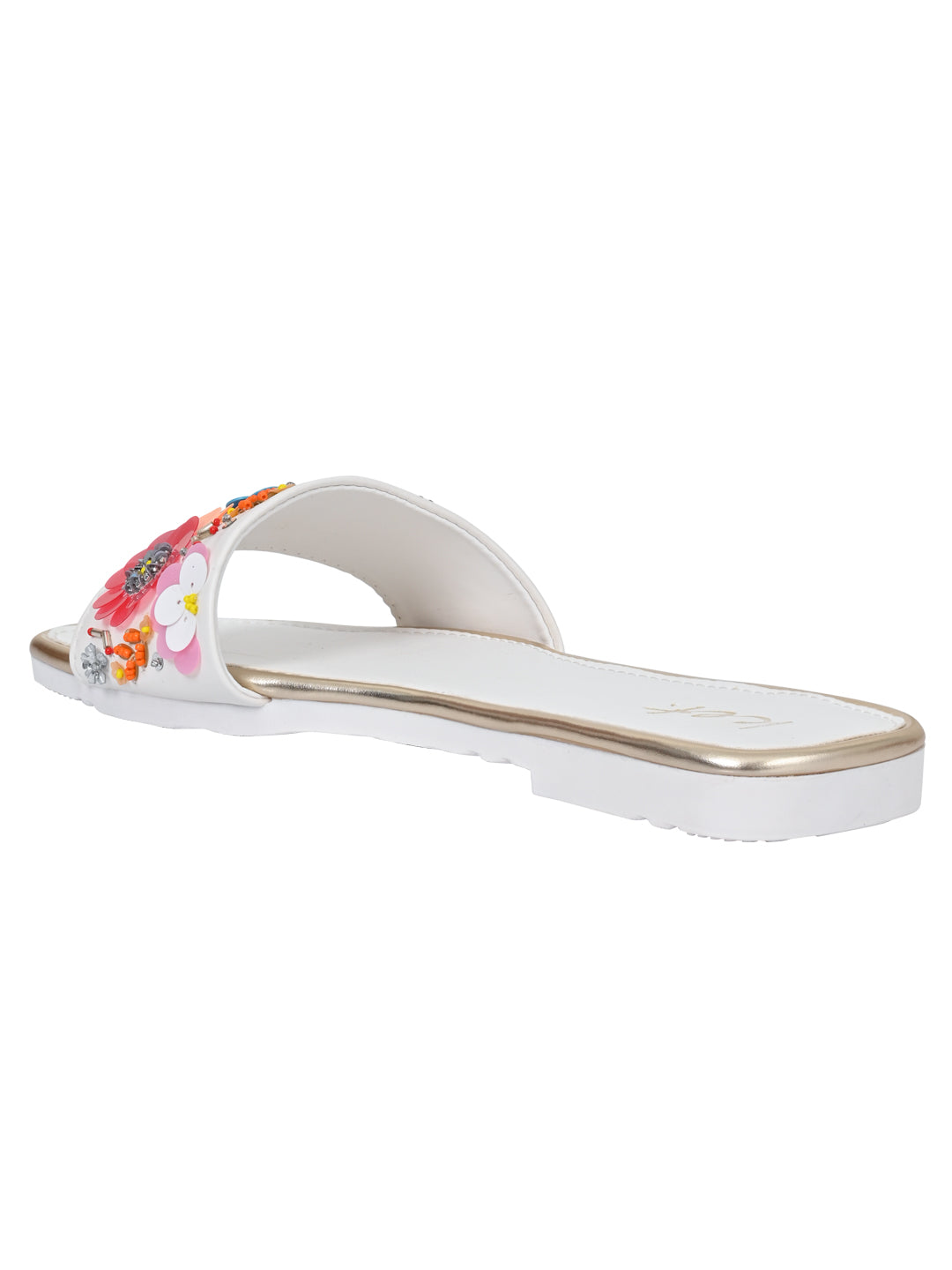 Footwear, Women Footwear, White Open Toe Flats