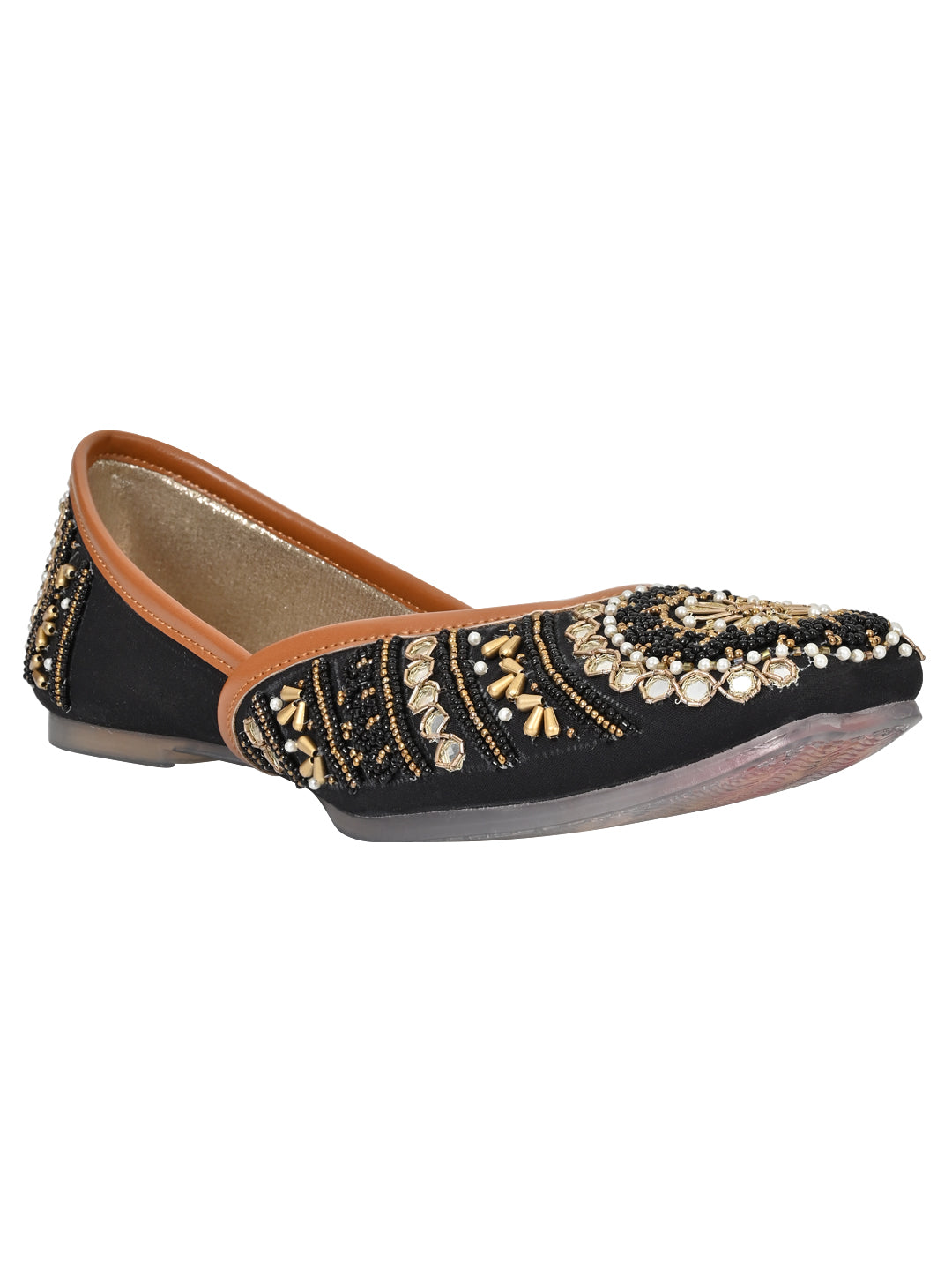 Footwear, Women Footwear, Black Mojaris