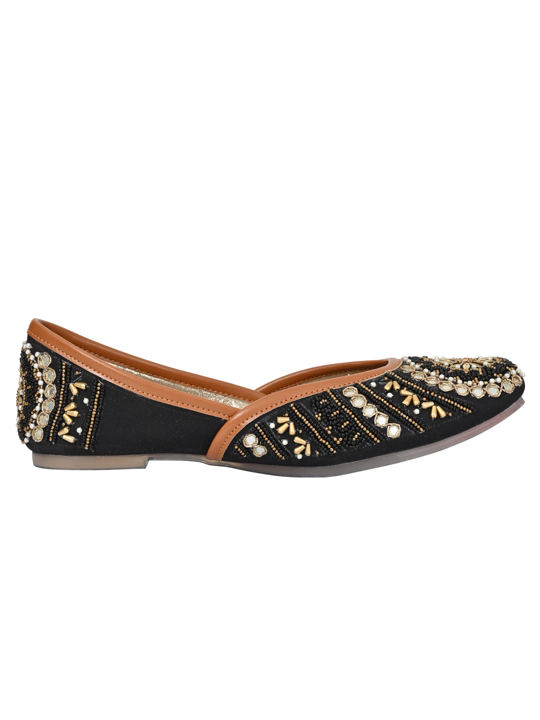 Footwear, Women Footwear, Black Mojaris