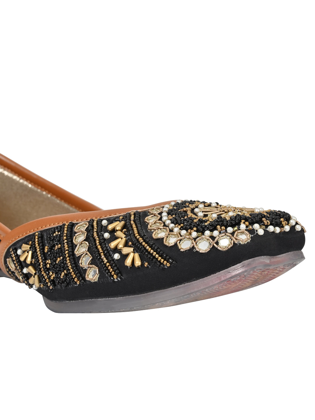 Footwear, Women Footwear, Black Mojaris