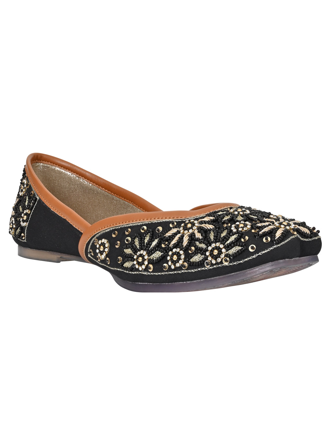 Footwear, Women Footwear, Black Mojaris