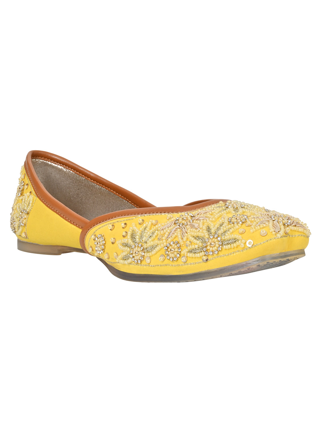 Footwear, Women Footwear, Yellow Mojaris