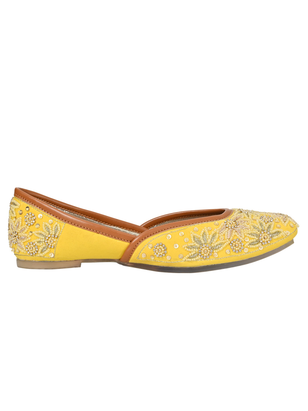 Footwear, Women Footwear, Yellow Mojaris