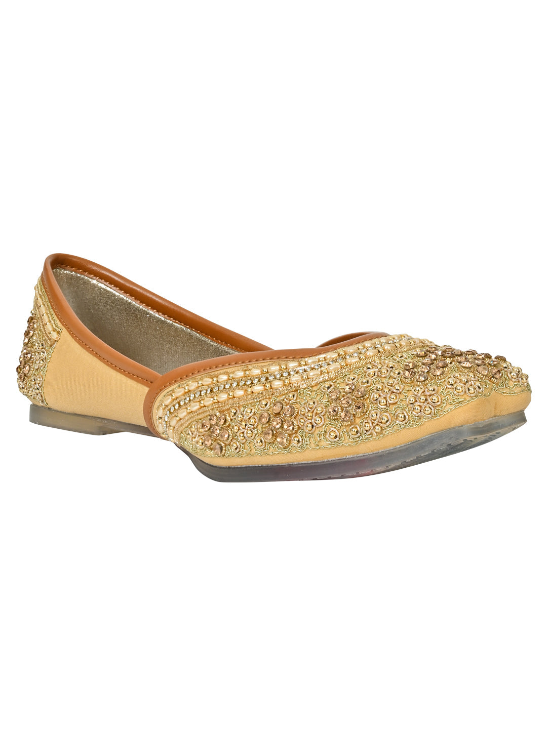 Footwear, Women Footwear, Golden Mojaris