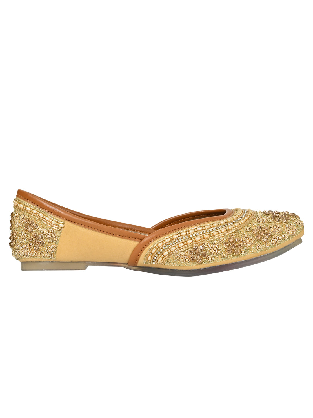 Footwear, Women Footwear, Golden Mojaris