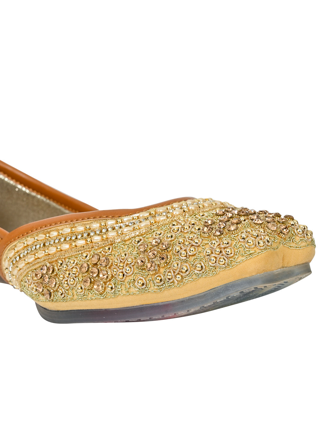 Footwear, Women Footwear, Golden Mojaris