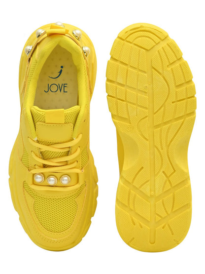 Footwear, Women Footwear, Yellow Sneakers