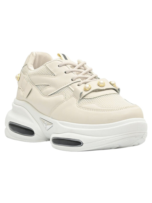 Footwear, Women Footwear, Beige Sneakers