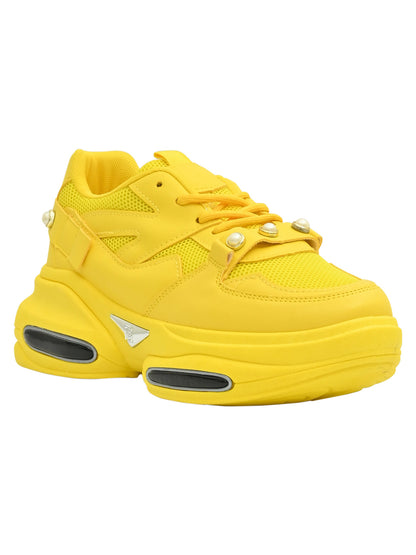 Footwear, Women Footwear, Yellow Sneakers