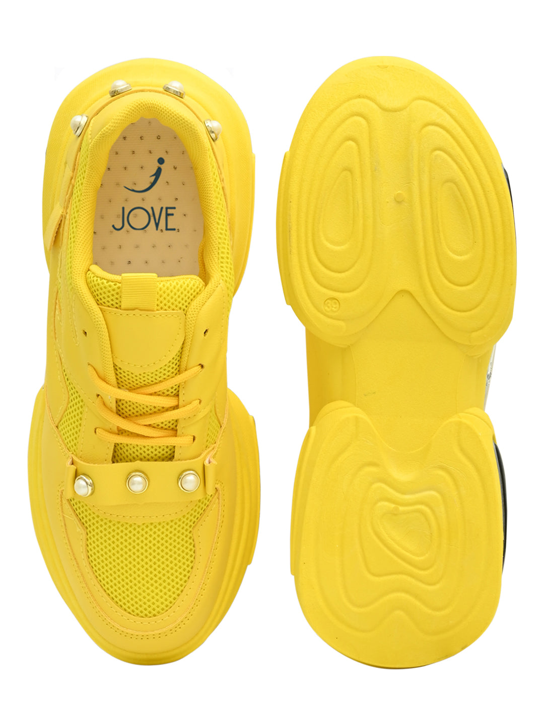 Footwear, Women Footwear, Yellow Sneakers