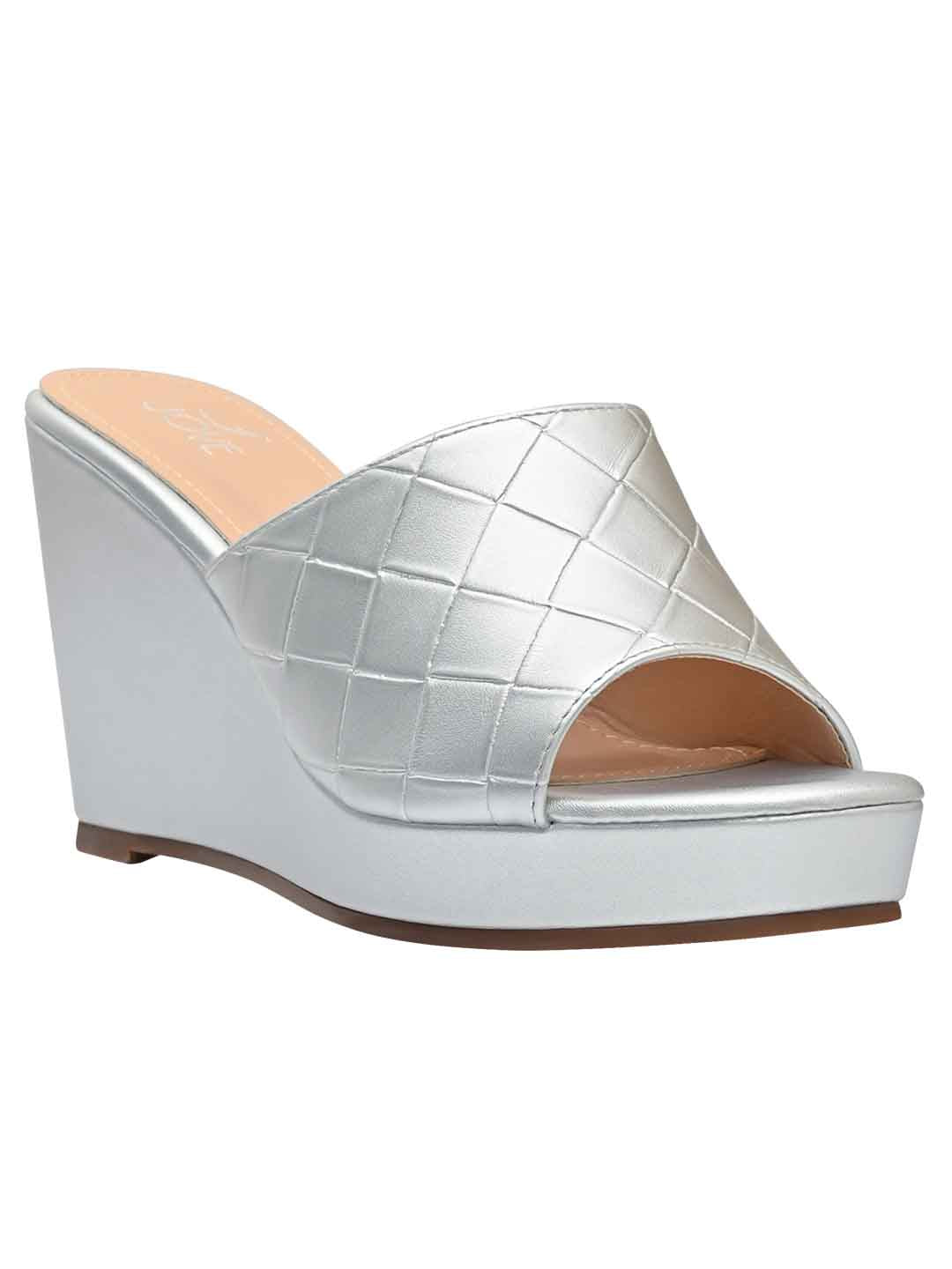 Footwear, Women Footwear, Silver Wedges