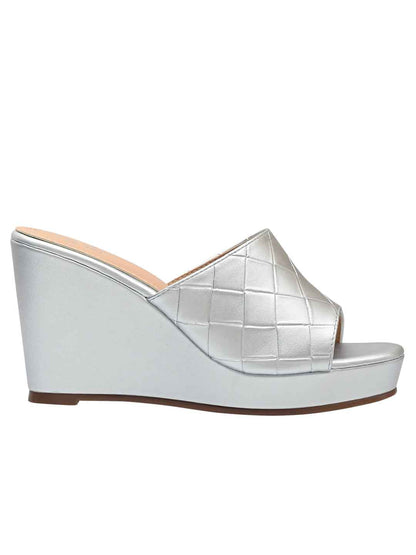 Footwear, Women Footwear, Silver Wedges