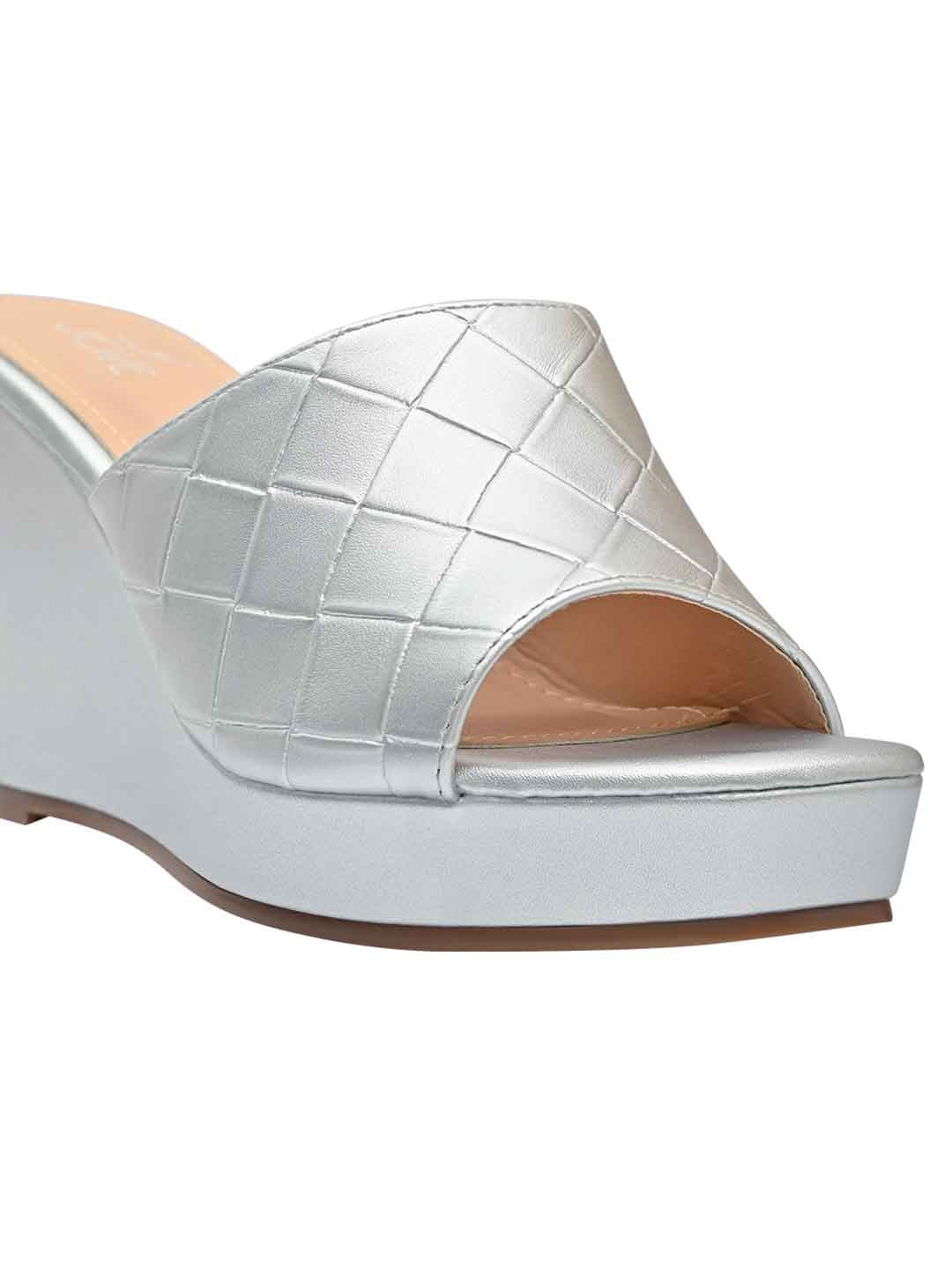 Footwear, Women Footwear, Silver Wedges