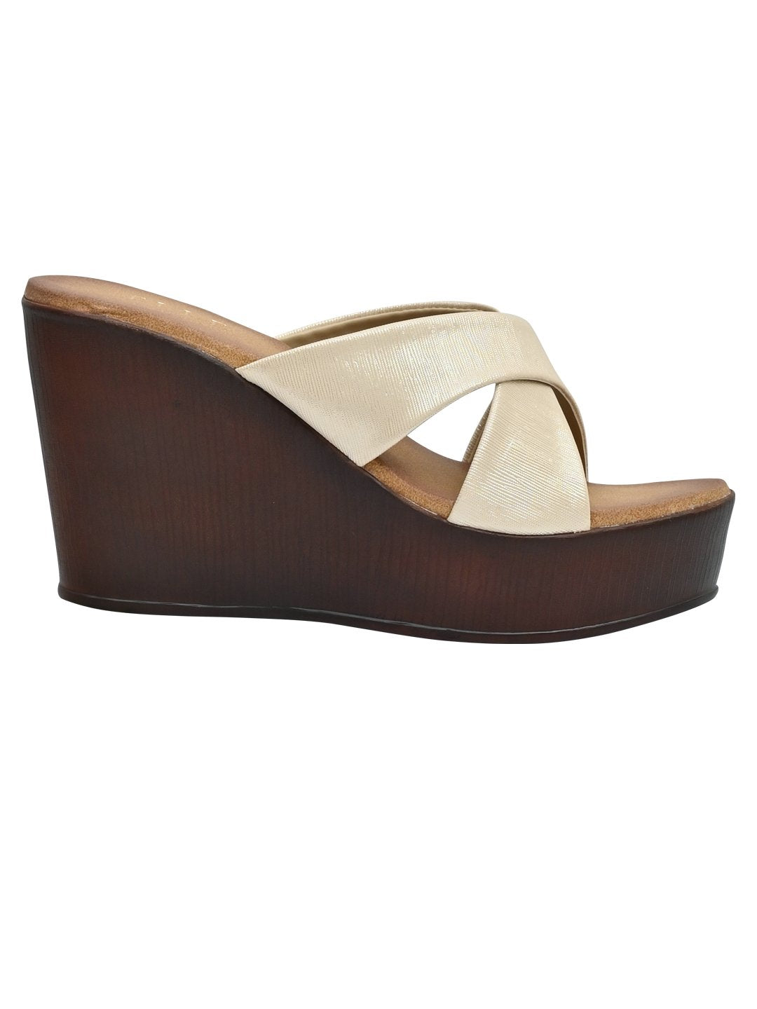 Footwear, Women Footwear, Golden Wedges