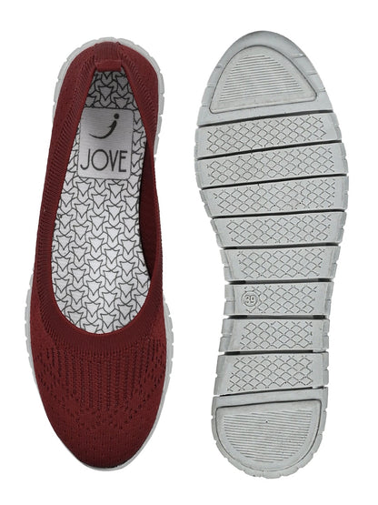 Footwear, Women Footwear, Maroon Ballerinas