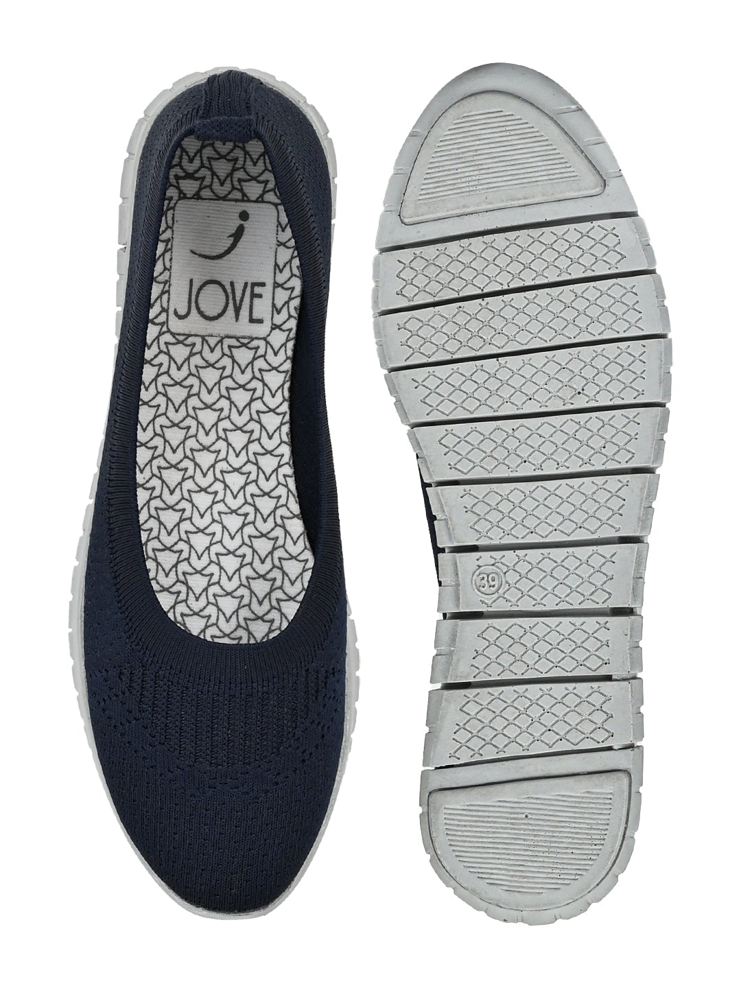 Footwear, Women Footwear, Navy Blue Ballerinas