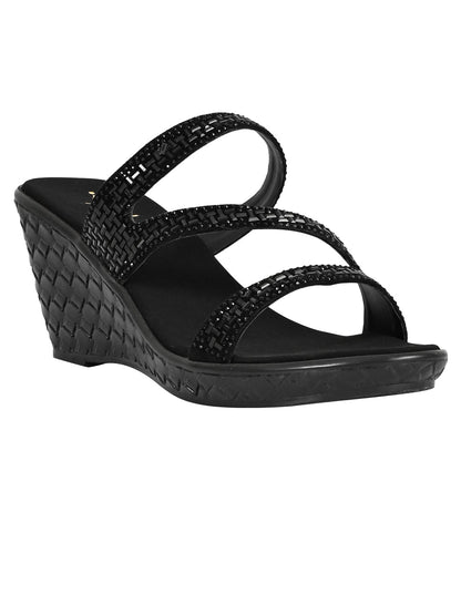 Footwear, Women Footwear, Black Wedges