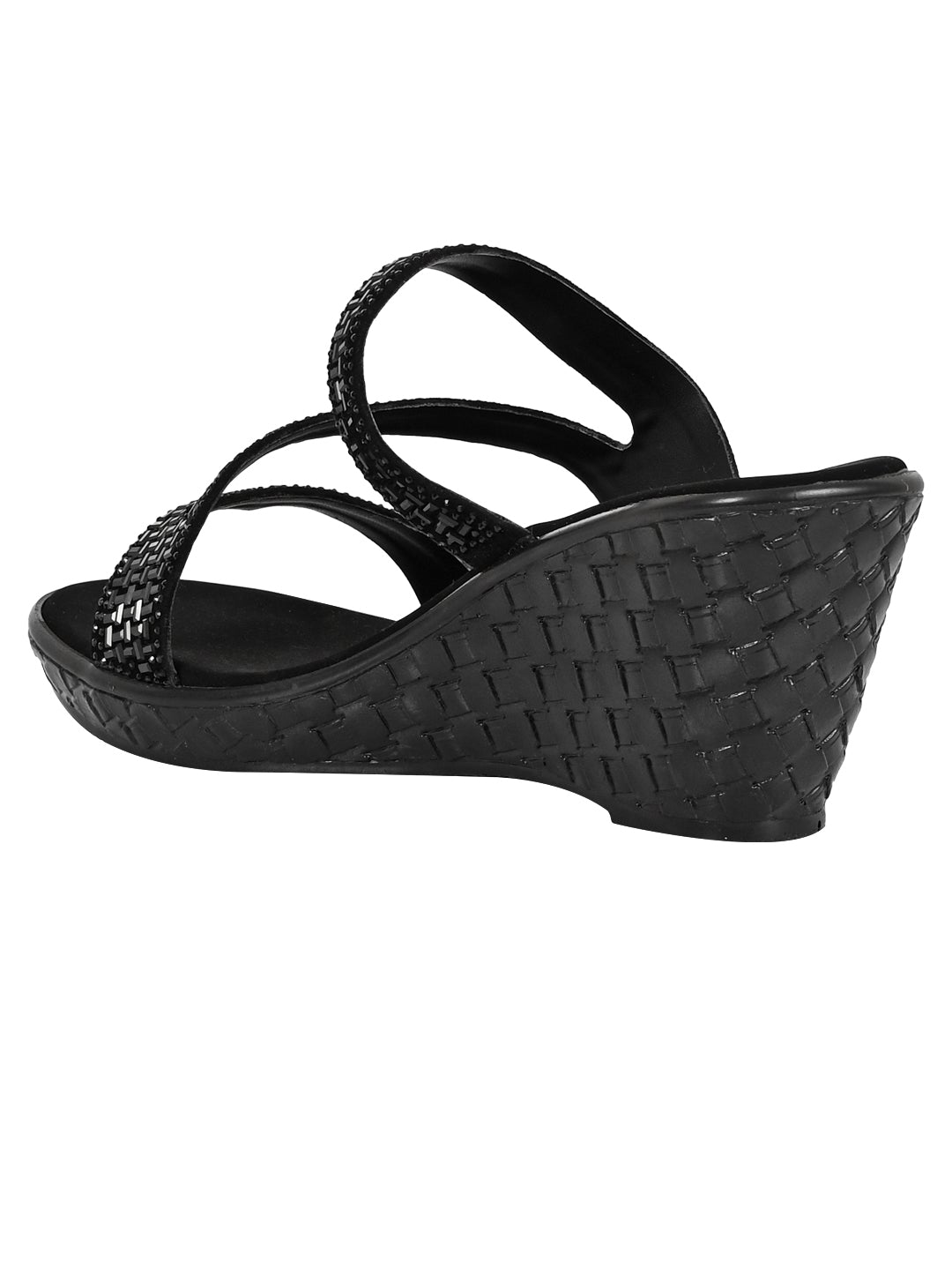 Footwear, Women Footwear, Black Wedges