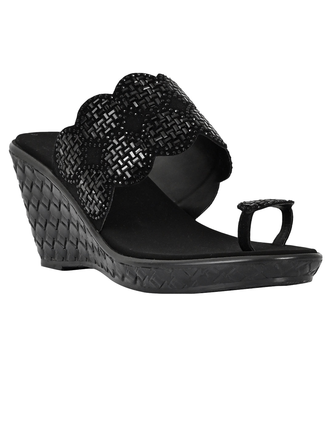 Footwear, Women Footwear, BLACK, Heel Wedges