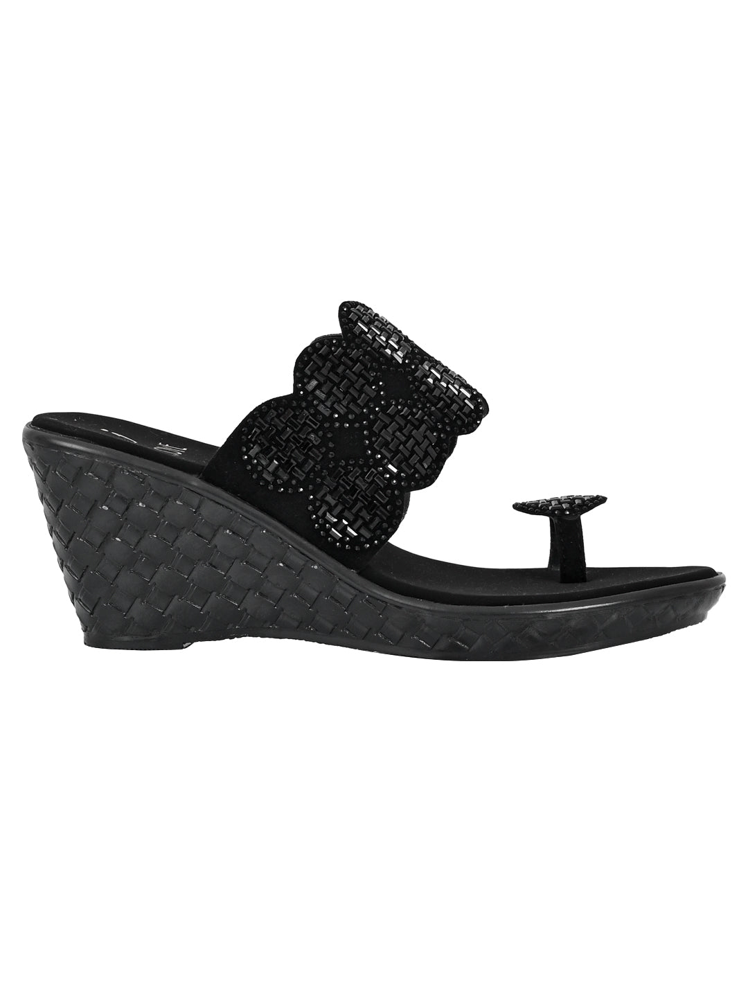 Footwear, Women Footwear, BLACK, Heel Wedges