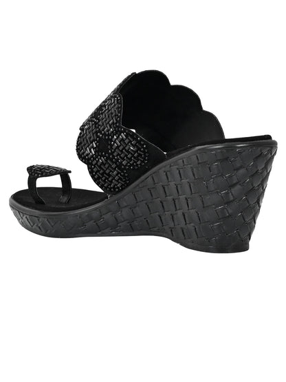 Footwear, Women Footwear, BLACK, Heel Wedges