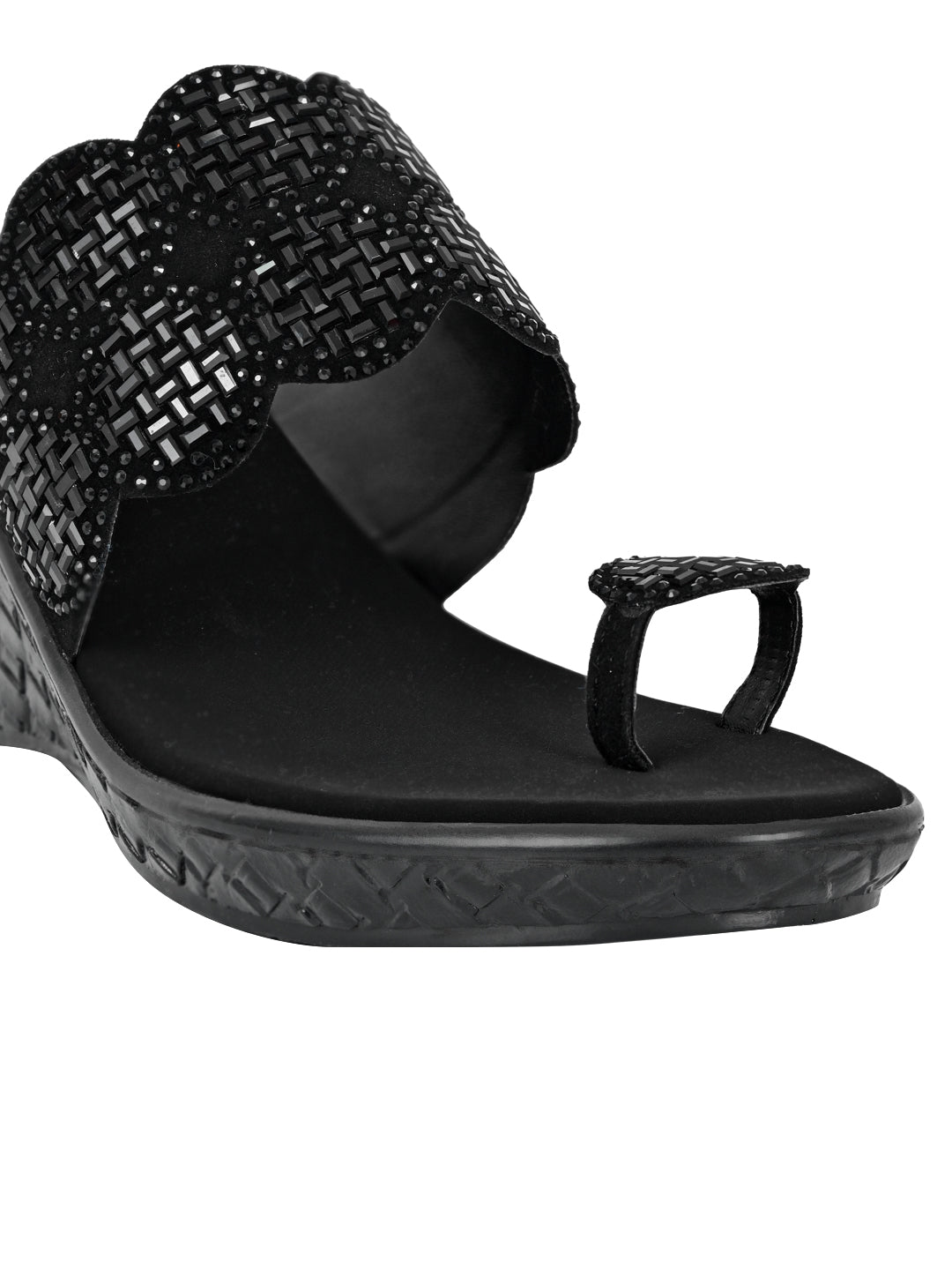 Footwear, Women Footwear, BLACK, Heel Wedges