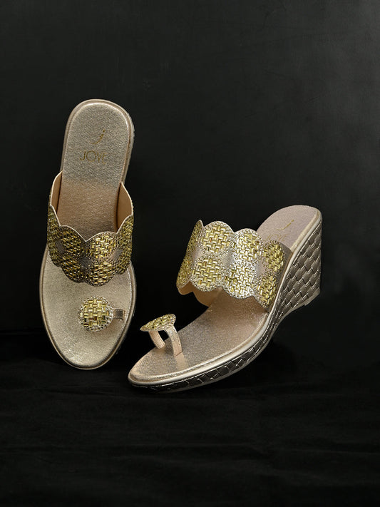 Footwear, Women Footwear, GOLD, Heel Wedges