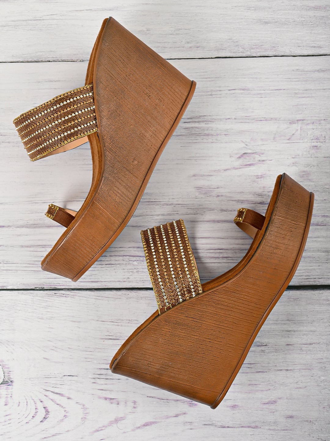 Footwear, Women Footwear, Bronze Wedges