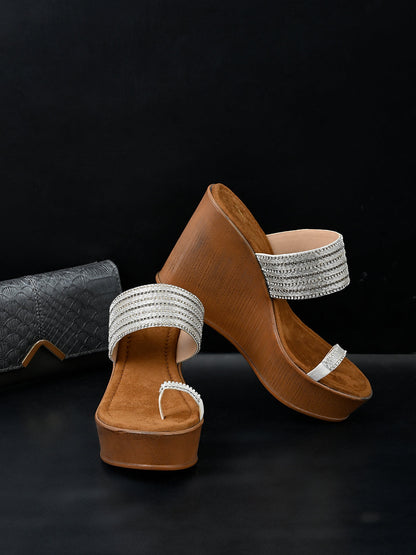 Footwear, Women Footwear, SILVER, Heel Wedges