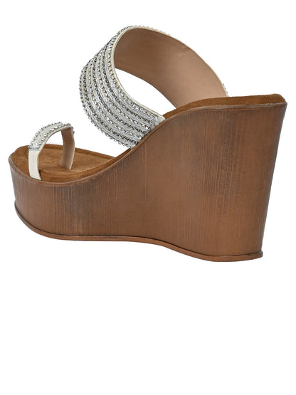 Footwear, Women Footwear, SILVER, Heel Wedges