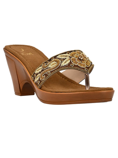 Footwear, Women Footwear, Golden Sandals