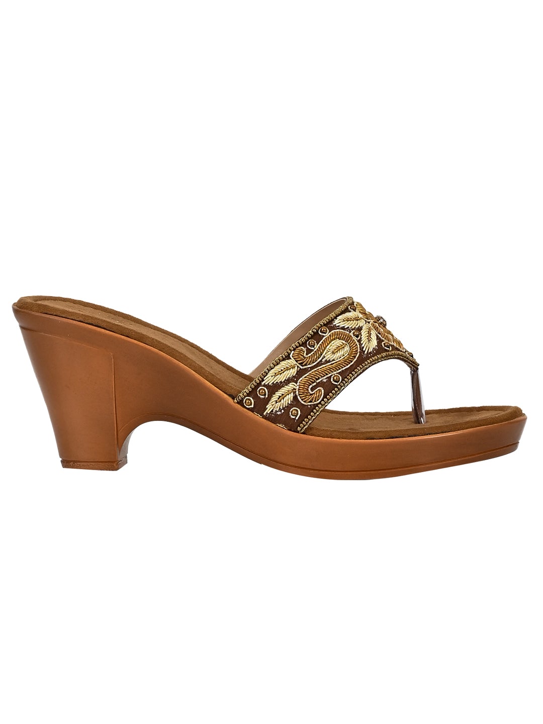 Footwear, Women Footwear, Golden Sandals