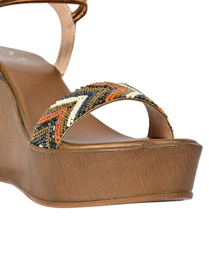 Summer Collection- Women Multi Embellished Wedges