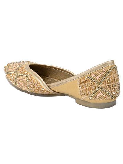 Footwear, Women Footwear, Golden Mojaris