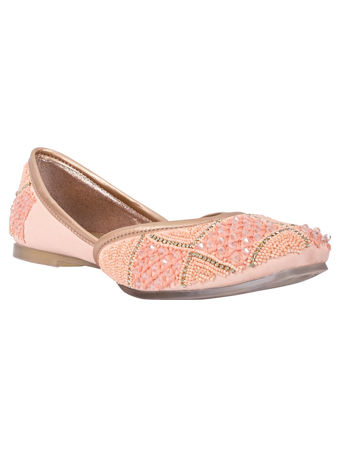 Footwear, Women Footwear, Peach Mojaris