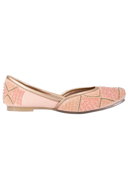 Footwear, Women Footwear, Peach Mojaris