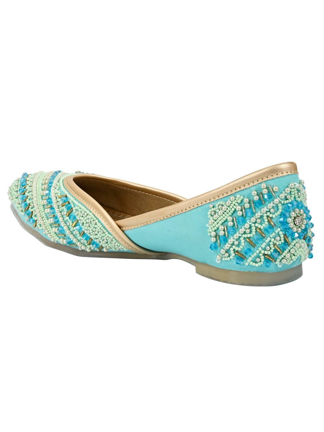 Footwear, Women Footwear, Green Mojaris