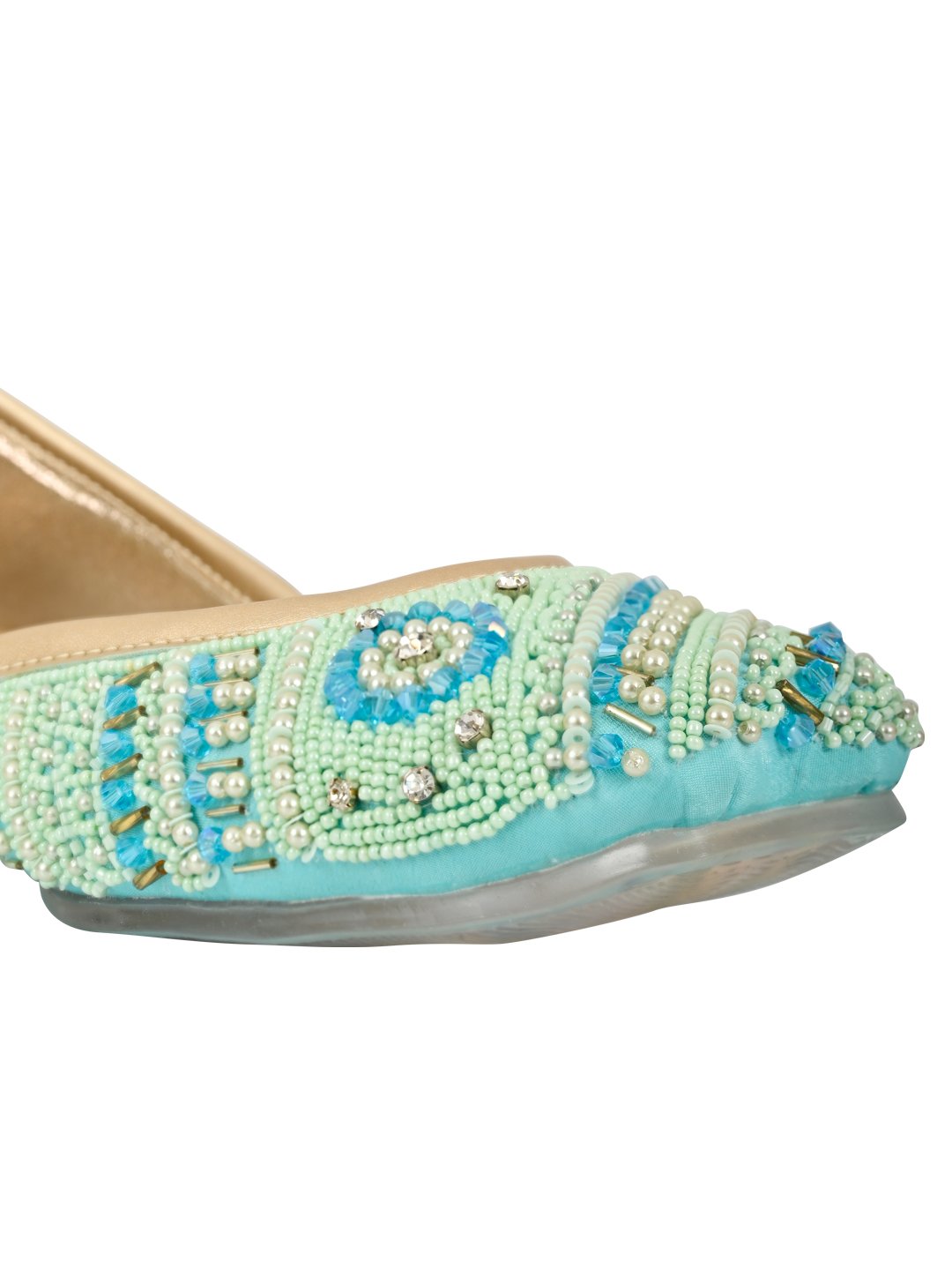 Footwear, Women Footwear, Green Mojaris