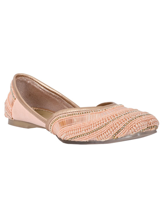 Footwear, Women Footwear, Peach Mojaris