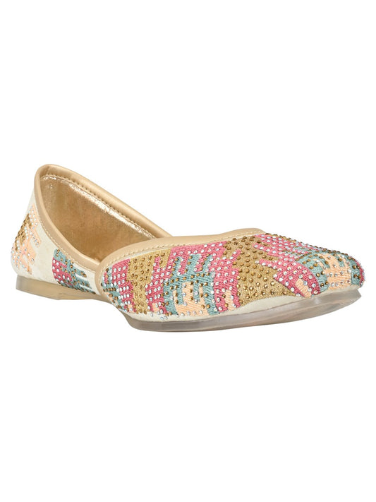 Footwear, Women Footwear, Cream Mojaris