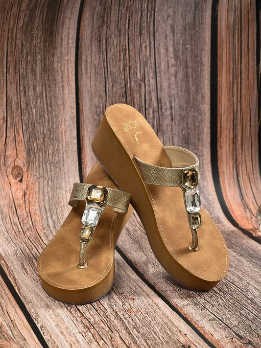 Footwear, Women Footwear, Golden Sandals