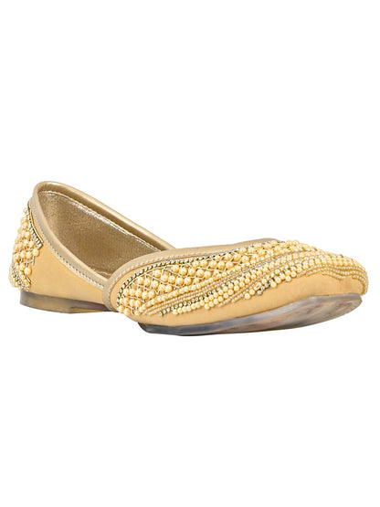 Footwear, Women Footwear, Golden Mojaris