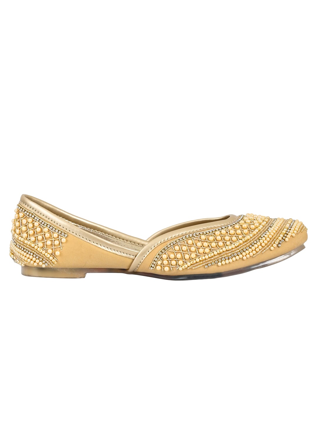 Footwear, Women Footwear, Golden Mojaris