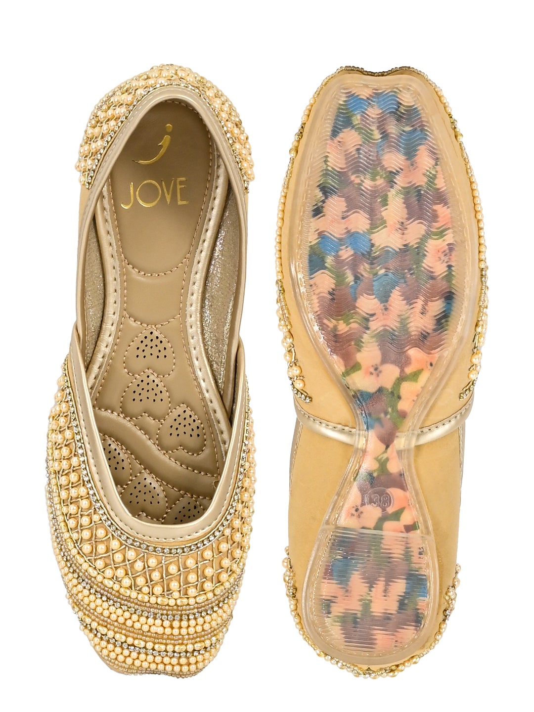 Footwear, Women Footwear, Golden Mojaris