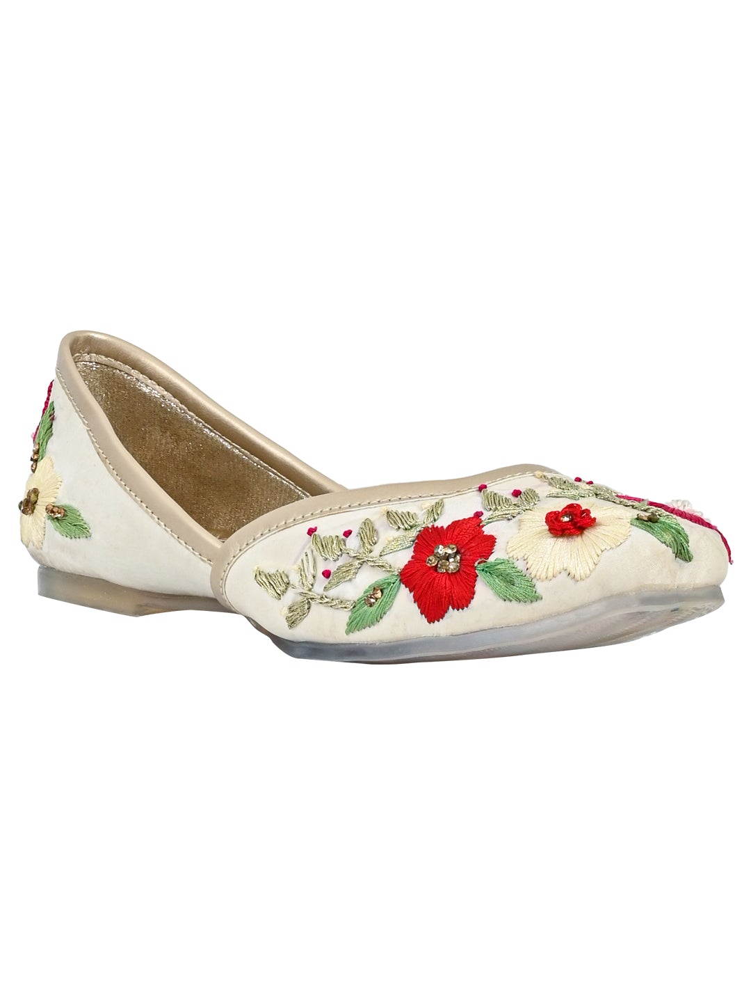 Footwear, Women Footwear, Cream Mojaris