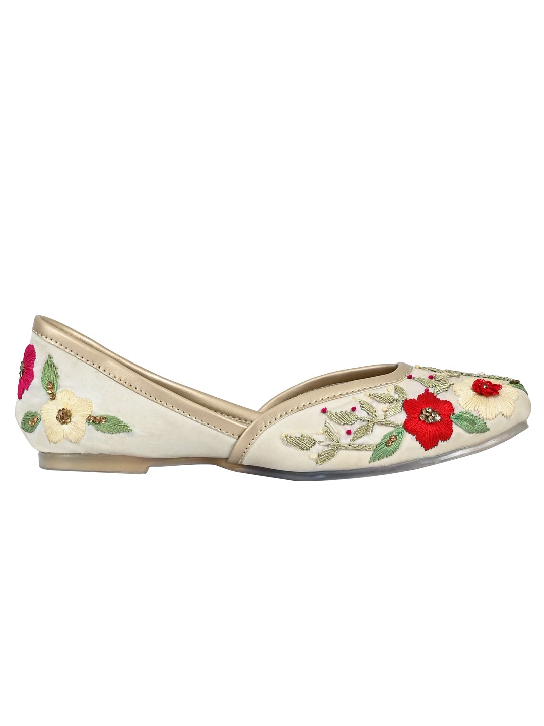 Footwear, Women Footwear, Cream Mojaris