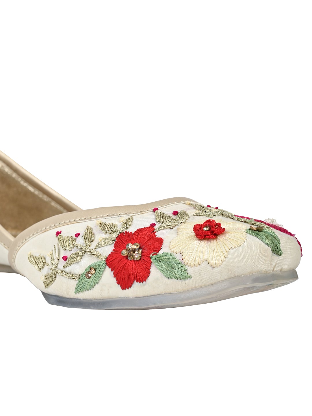 Footwear, Women Footwear, Cream Mojaris